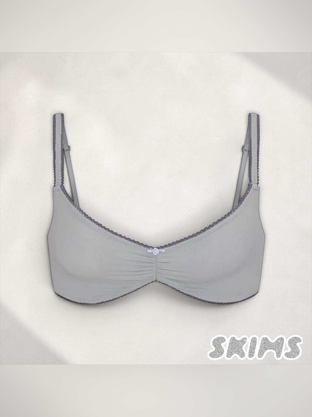 ✨ SKIMS Fits Everybody Picot Scoop Bralette | S | Pacific | NWT ✨